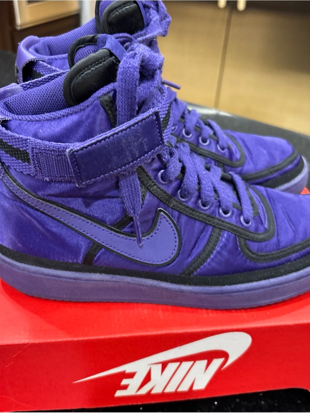 Nike Purple Satin Vandal High Supreme QS Excellent Men’s 8 AQ2176500 - Picture 6 of 10
